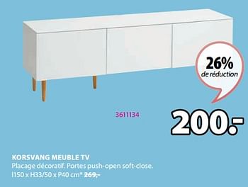 Promoties Korsvang meuble tv - Huismerk - Jysk - Geldig van 15/04/2024 tot 19/05/2024 bij Jysk