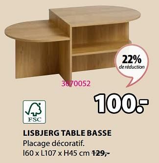 Promotions Lisbjerg table basse - Produit Maison - Jysk - Valide de 15/04/2024 à 19/05/2024 chez Jysk