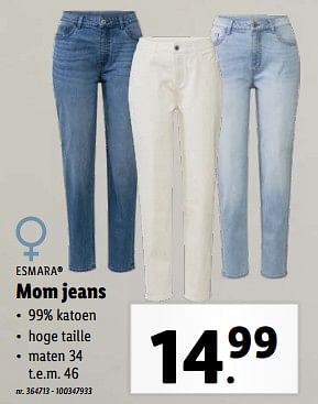 Promotions Mom jeans - Esmara - Valide de 24/04/2024 à 30/04/2024 chez Lidl