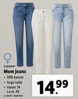 Promoties Mom jeans - Esmara - Geldig van 24/04/2024 tot 30/04/2024 bij Lidl