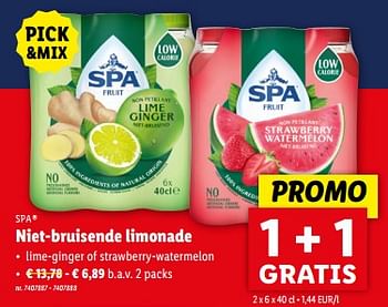 Promotions Niet-bruisende limonade - Spa - Valide de 24/04/2024 à 30/04/2024 chez Lidl