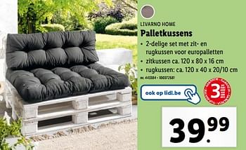 Promotions Palletkussens - Livarno - Valide de 24/04/2024 à 30/04/2024 chez Lidl