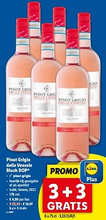 Promotions Pinot grigio delle venezie blush dop - Vins rosé - Valide de 24/04/2024 à 30/04/2024 chez Lidl