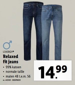 Promoties Relaxed fit jeans - Livergy - Geldig van 24/04/2024 tot 30/04/2024 bij Lidl