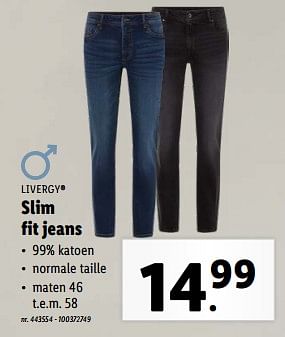 Promotions Slim fit jeans - Livergy - Valide de 24/04/2024 à 30/04/2024 chez Lidl