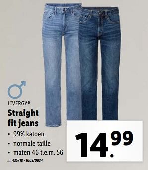 Promotions Straight fit jeans - Livergy - Valide de 24/04/2024 à 30/04/2024 chez Lidl
