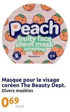 Promoties Masque pour le visage coréen the beauty dept. - The Beauty Dept. - Geldig van 17/04/2024 tot 23/04/2024 bij Action