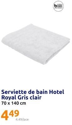 Promotions Serviette de bain hotel royal gris clair - Hotel Royal - Valide de 17/04/2024 à 23/04/2024 chez Action