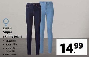 Promotions Super skinny jeans - Esmara - Valide de 24/04/2024 à 30/04/2024 chez Lidl
