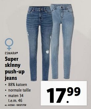 Promotions Super skinny push-up jeans - Esmara - Valide de 24/04/2024 à 30/04/2024 chez Lidl