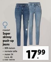 Promoties Super skinny push-up jeans - Esmara - Geldig van 24/04/2024 tot 30/04/2024 bij Lidl
