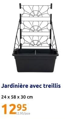 Promotions Jardiniere avec treillis - Produit Maison - Action - Valide de 17/04/2024 à 23/04/2024 chez Action