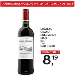 Château grand colombier 2020 rood