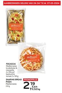 Focaccia mediterraneo + sharing bread pizza mediterraneo-Mediterraneo