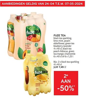 Promotions Fuze tea 2e aan -50% - FuzeTea - Valide de 24/04/2024 à 07/05/2024 chez Alvo