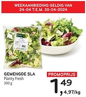 Promoties Gemengde sla planty fresh - Huismerk - Alvo - Geldig van 24/04/2024 tot 07/05/2024 bij Alvo
