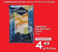 Promoties Gerookte heilbotfilet gabriel - Gabriel - Geldig van 24/04/2024 tot 07/05/2024 bij Alvo
