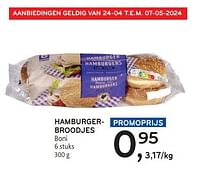 Promoties Hamburgerbroodjes boni - Boni - Geldig van 24/04/2024 tot 07/05/2024 bij Alvo