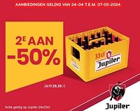 Promoties Jupiler 2e aan -50% - Jupiler - Geldig van 24/04/2024 tot 07/05/2024 bij Alvo