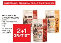 Kattensnacks crunchy pillows shelma 2+1 gratis-Shelma