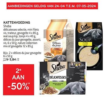 Promotions Kattenvoeding sheba 2e aan -50% - Sheba - Valide de 24/04/2024 à 07/05/2024 chez Alvo