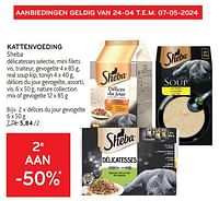 Promoties Kattenvoeding sheba 2e aan -50% - Sheba - Geldig van 24/04/2024 tot 07/05/2024 bij Alvo