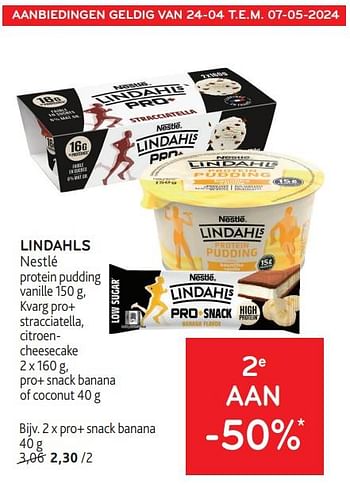 Promotions Lindahls nestlé 2e aan -50% - Nestlé - Valide de 24/04/2024 à 07/05/2024 chez Alvo