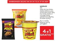 Promoties Noodles aïki 4+1 gratis - Aiki - Geldig van 24/04/2024 tot 07/05/2024 bij Alvo