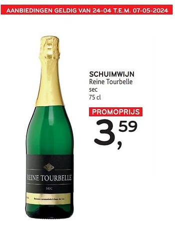 Promotions Schuimwijn reine tourbelle sec - Mousseux - Valide de 24/04/2024 à 07/05/2024 chez Alvo