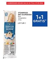 Promoties Stokbrood met zuurdesem boni 1+1 gratis - Boni - Geldig van 24/04/2024 tot 07/05/2024 bij Alvo