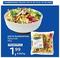Promoties Zoete rauwkostmix planty fresh - Huismerk - Alvo - Geldig van 24/04/2024 tot 07/05/2024 bij Alvo
