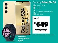 Promoties Samsung galaxy s24 5g - Samsung - Geldig van 18/04/2024 tot 03/06/2024 bij Base