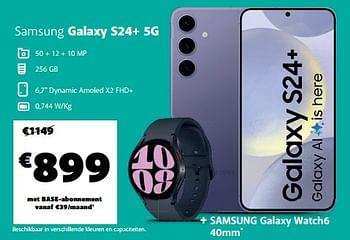 Promotions Samsung galaxy s24+ 5g - Samsung - Valide de 18/04/2024 à 07/05/2024 chez Base