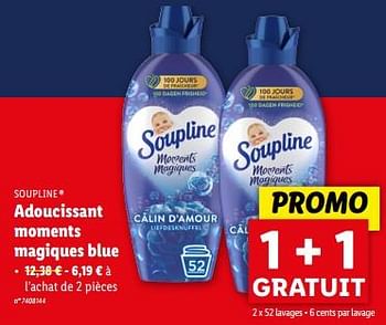 Promoties Adoucissant moments magiques blue - Soupline - Geldig van 24/04/2024 tot 30/04/2024 bij Lidl