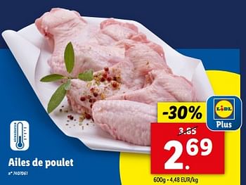 Promoties Ailes de poulet - Huismerk - Lidl - Geldig van 24/04/2024 tot 30/04/2024 bij Lidl