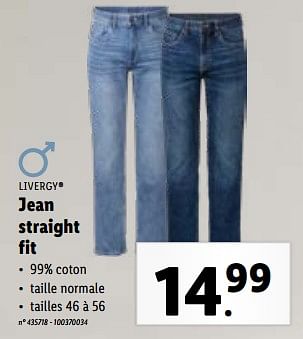 Promoties Jean straight fit - Livergy - Geldig van 24/04/2024 tot 30/04/2024 bij Lidl