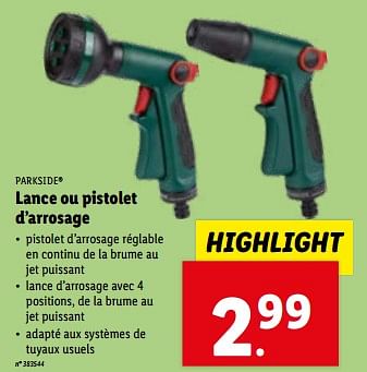 Promoties Lance ou pistolet d’arrosage - Parkside - Geldig van 24/04/2024 tot 30/04/2024 bij Lidl
