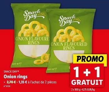 Promotions Onion rings - Snack Day - Valide de 24/04/2024 à 30/04/2024 chez Lidl