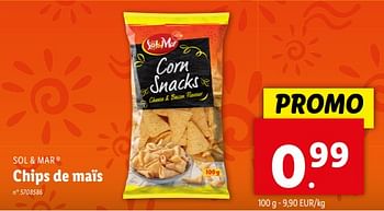 Promoties Chips de maïs - Sol & Mar - Geldig van 24/04/2024 tot 30/04/2024 bij Lidl