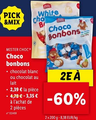 Promotions Choco bonbons - Mister Choc - Valide de 24/04/2024 à 30/04/2024 chez Lidl