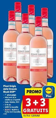 Promoties Pinot grigio delle venezie blush dop - Rosé wijnen - Geldig van 24/04/2024 tot 30/04/2024 bij Lidl