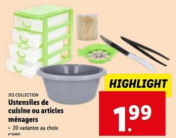 Promoties Ustensiles de cuisine ou articles ménagers - Jes Collection - Geldig van 24/04/2024 tot 30/04/2024 bij Lidl