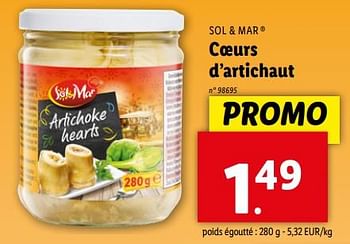 Promoties Coeurs d’artichaut - Sol & Mar - Geldig van 24/04/2024 tot 30/04/2024 bij Lidl
