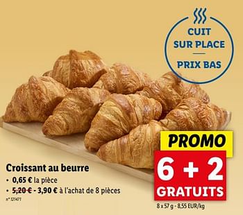 Promotions Croissant au beurre - Produit maison - Lidl - Valide de 24/04/2024 à 30/04/2024 chez Lidl