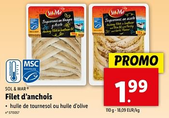 Promoties Filet d’anchois - Sol & Mar - Geldig van 24/04/2024 tot 30/04/2024 bij Lidl