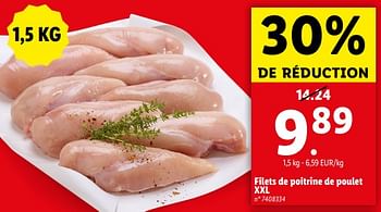 Promotions Filets de poitrine de poulet xxl - Produit maison - Lidl - Valide de 24/04/2024 à 30/04/2024 chez Lidl