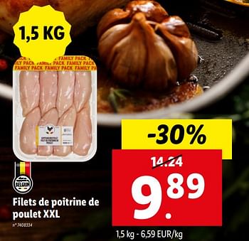 Promoties Filets de poitrine de poulet xxl - Huismerk - Lidl - Geldig van 24/04/2024 tot 30/04/2024 bij Lidl