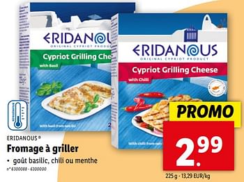 Promoties Fromage à griller - Eridanous - Geldig van 24/04/2024 tot 30/04/2024 bij Lidl
