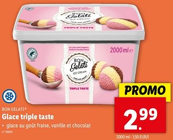 Promoties Glace triple taste - Bon Gelati - Geldig van 24/04/2024 tot 30/04/2024 bij Lidl