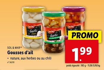 Promoties Gousses d’ail - Sol & Mar - Geldig van 24/04/2024 tot 30/04/2024 bij Lidl